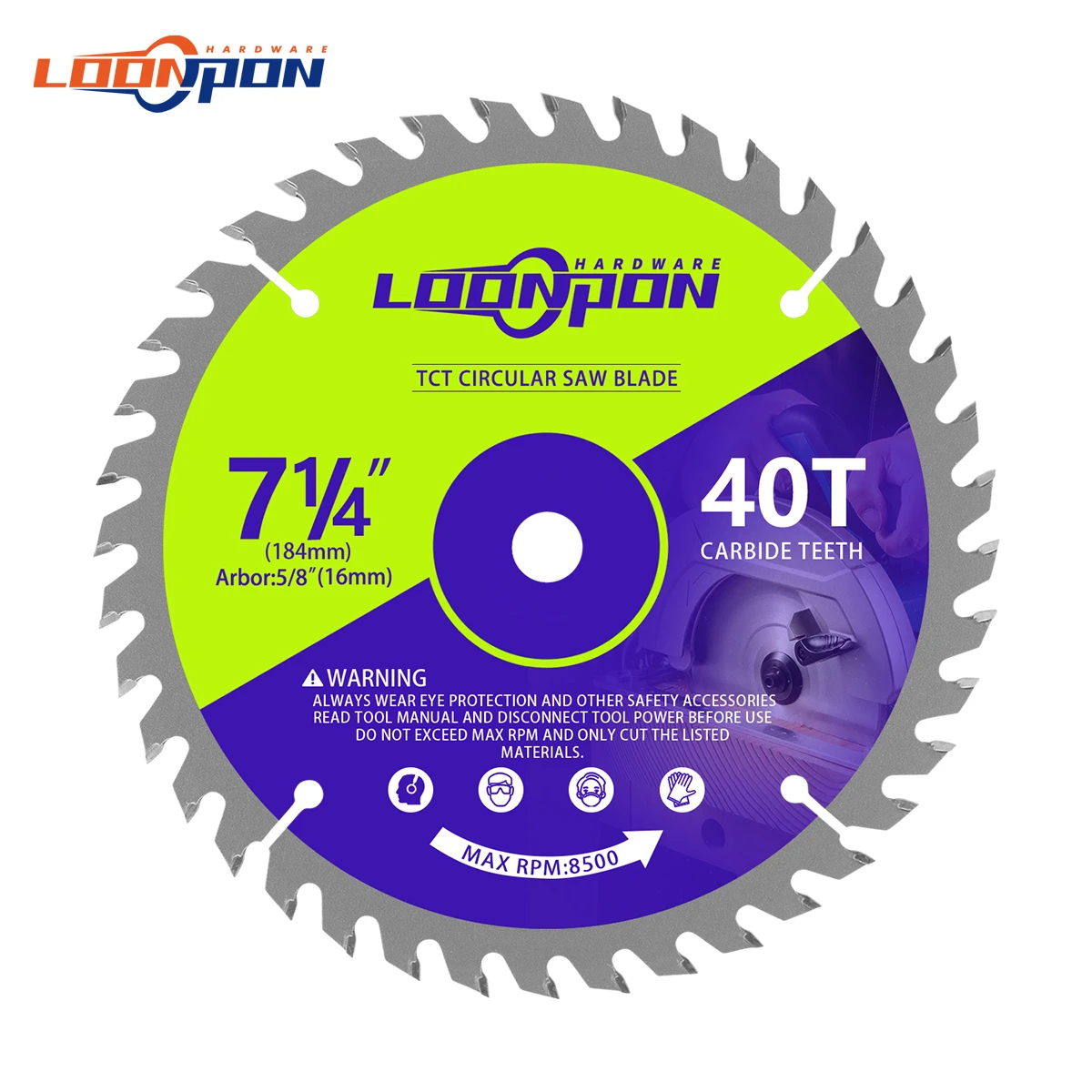 7-1/4inch 184*16mm TCT Carbide Saw Blade Woodworking Cutting Disc for Wood Thin Metal Plastic Workpiece Tsable Saw Angle Grinder