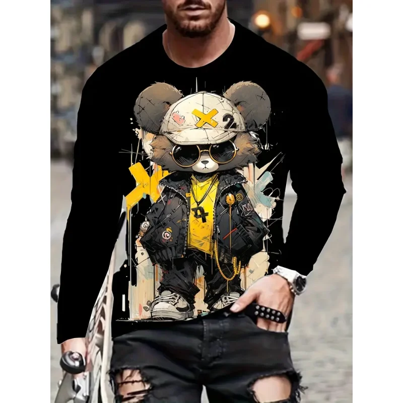 Cute Cool Bear Pattern T-Shirt - Tops review and price