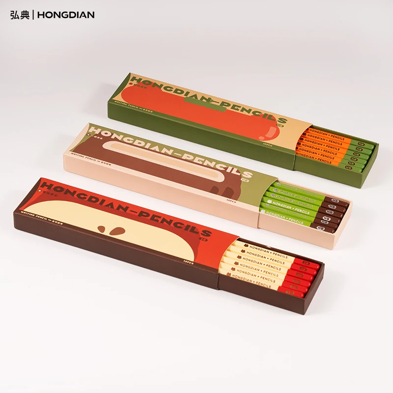 LT Hongdian Blessing Kids Triangular Pencils 2B/HB Exam Safe Non-Toxic Pre-Sharpened Art Drawing for Children School Beginners