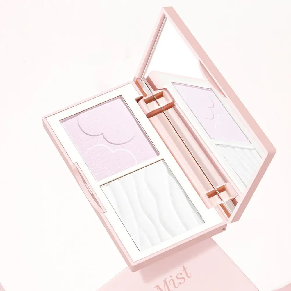 Poudre fixante mate multi-effets douce et naturelle sans poudre, à deux couleurs, longue tenue, effet brume, pour le maquillage, la dermabrasion
