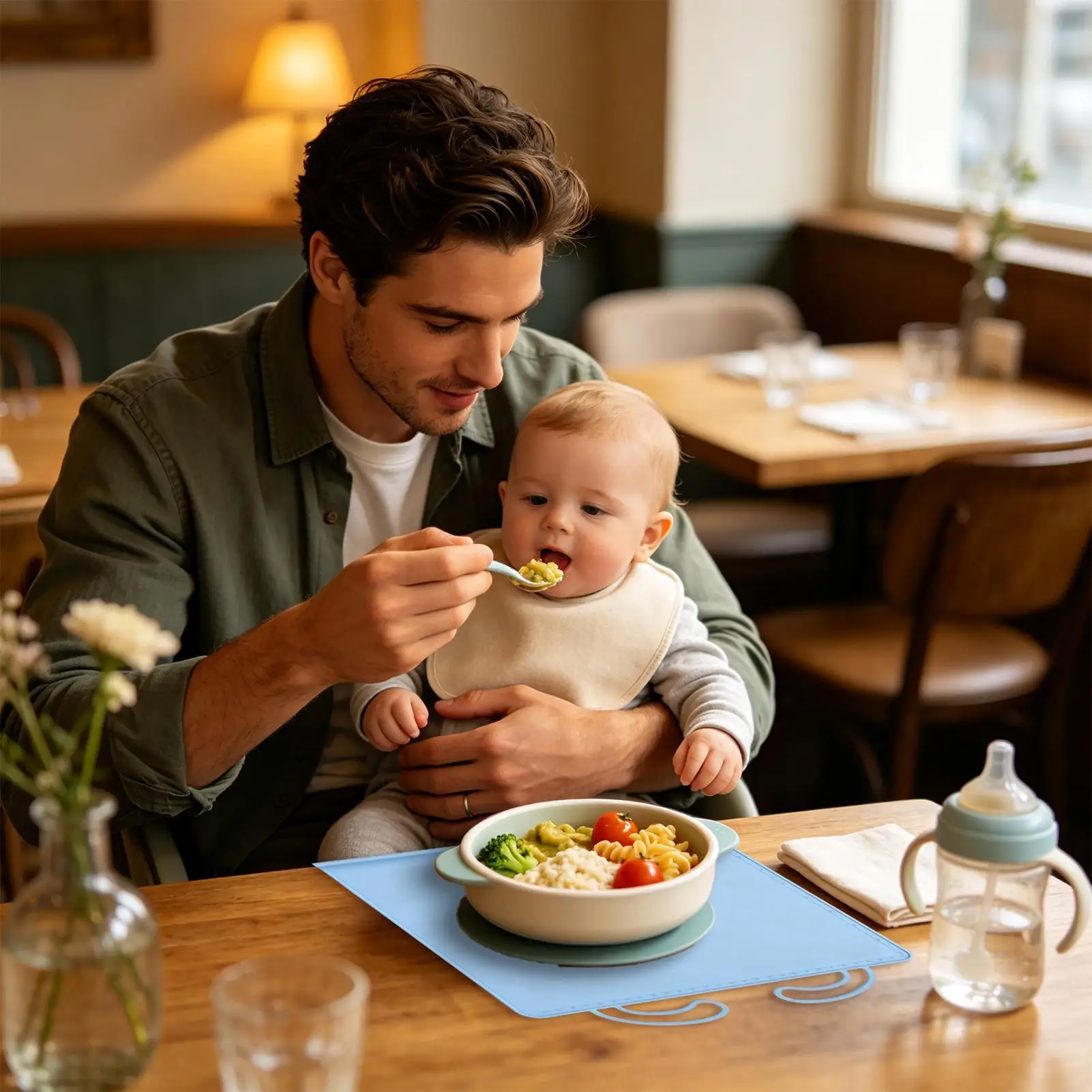 Kids Placemat Children Square Silicone Food Feeding Pads Kids Washable Placemat for Picnic Home Kitchen Restaurant Apartment