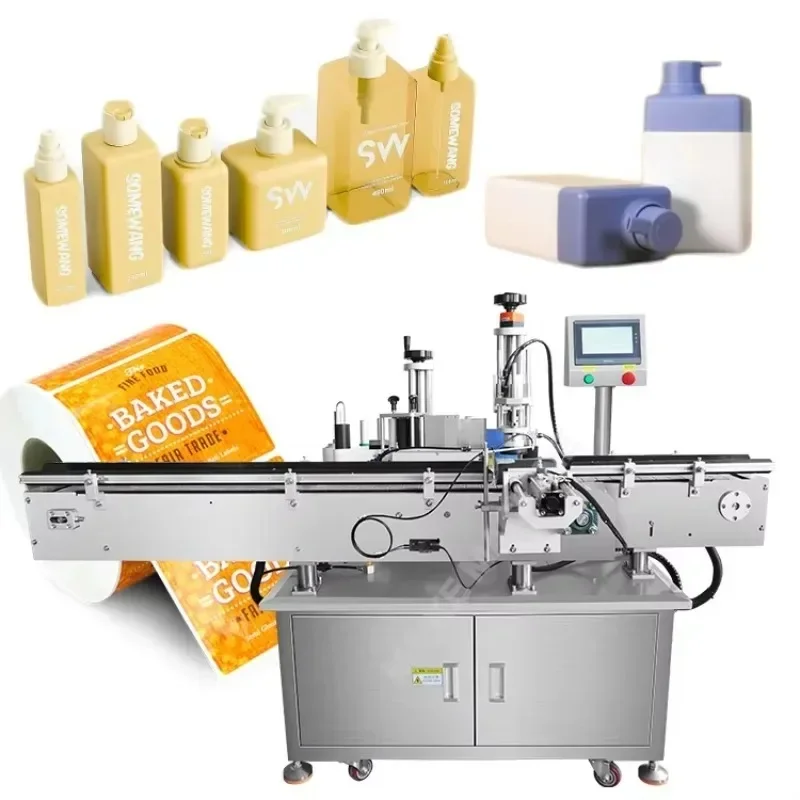 【2026】Square Canister Bottle Label Automatic Shower Gel Shampoo Hand Soap 4 Side Plastic Square Bottle Labeling Machine