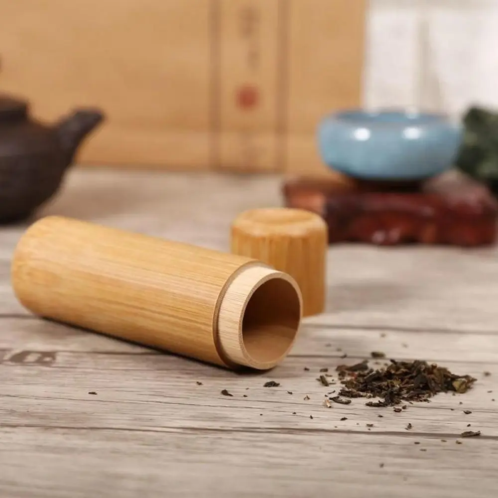 Eco-friendly Tubes Handmade Jar Bamboo Bottle Container Tea Canister Storage Box Organizer view 5