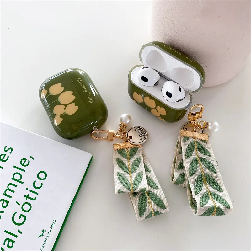 Funda Retro Tulip para AirPods 4 Airpod 1 2 3 Pro Pro2 auriculares Bluetooth caja de carga funda protectora para auriculares