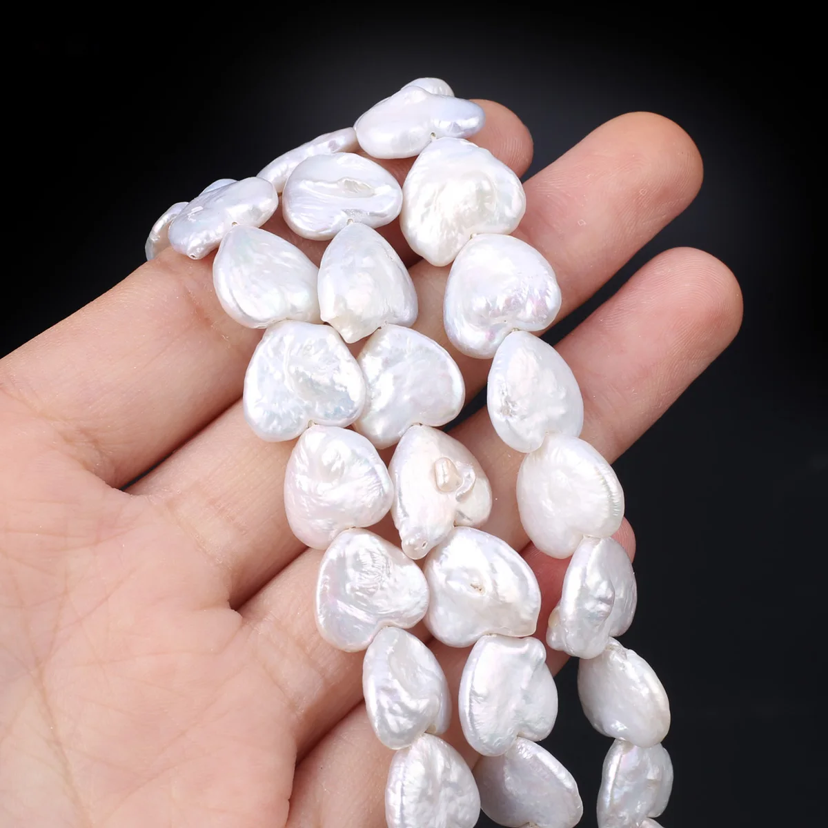 Natural Fresh Water Pearl Beads Heart Shape Spaced Isolated Loose Beaded for Jewelry Making DIY Necklace Bracelet Accessories