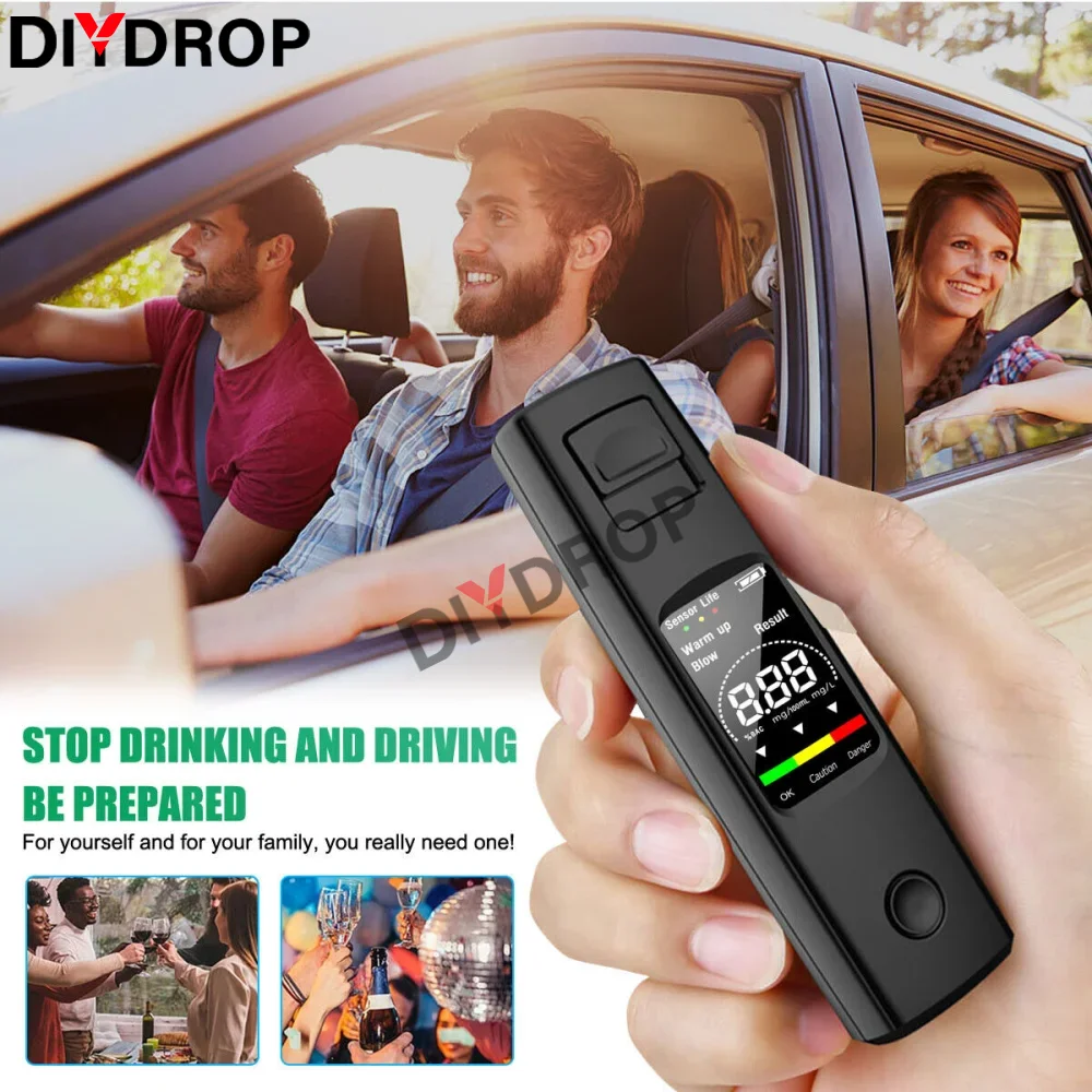 Digital Alcohol Tester with LCD Display Portable Professional Charging Breathalyzer For Drunk Driving Alcohol Alcoholimeter