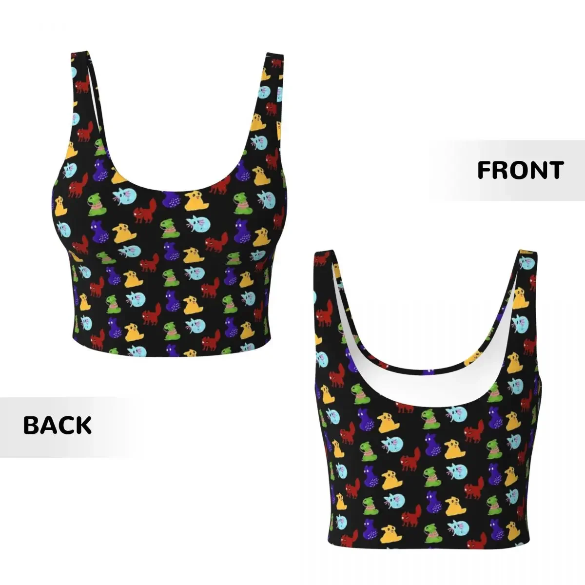 Custom Rain World Downpour Slugcats Women Sports Vest Bra Gym Workout High Impact Yoga Crop Tank Tops