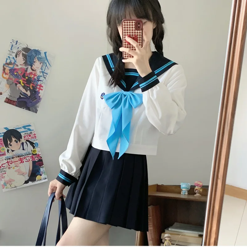 Uniforme da marinaio privato a maniche lunghe Kitazawa alla moda e confortevole, uniforme JK, uniformi scolastiche in stile college giapponese