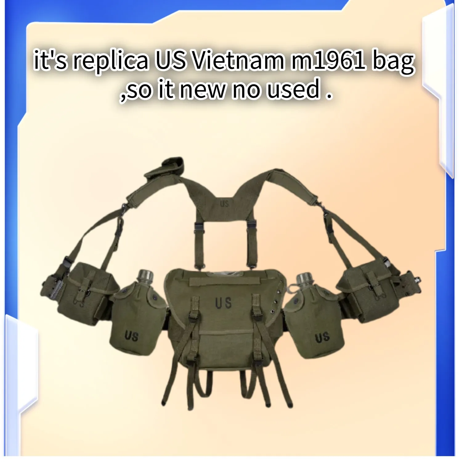 

WW2 US M1956 Equipment Set M56 Short Package Replica American Soldier Vintage Canvas Tactical Outdoor Hiking Gear