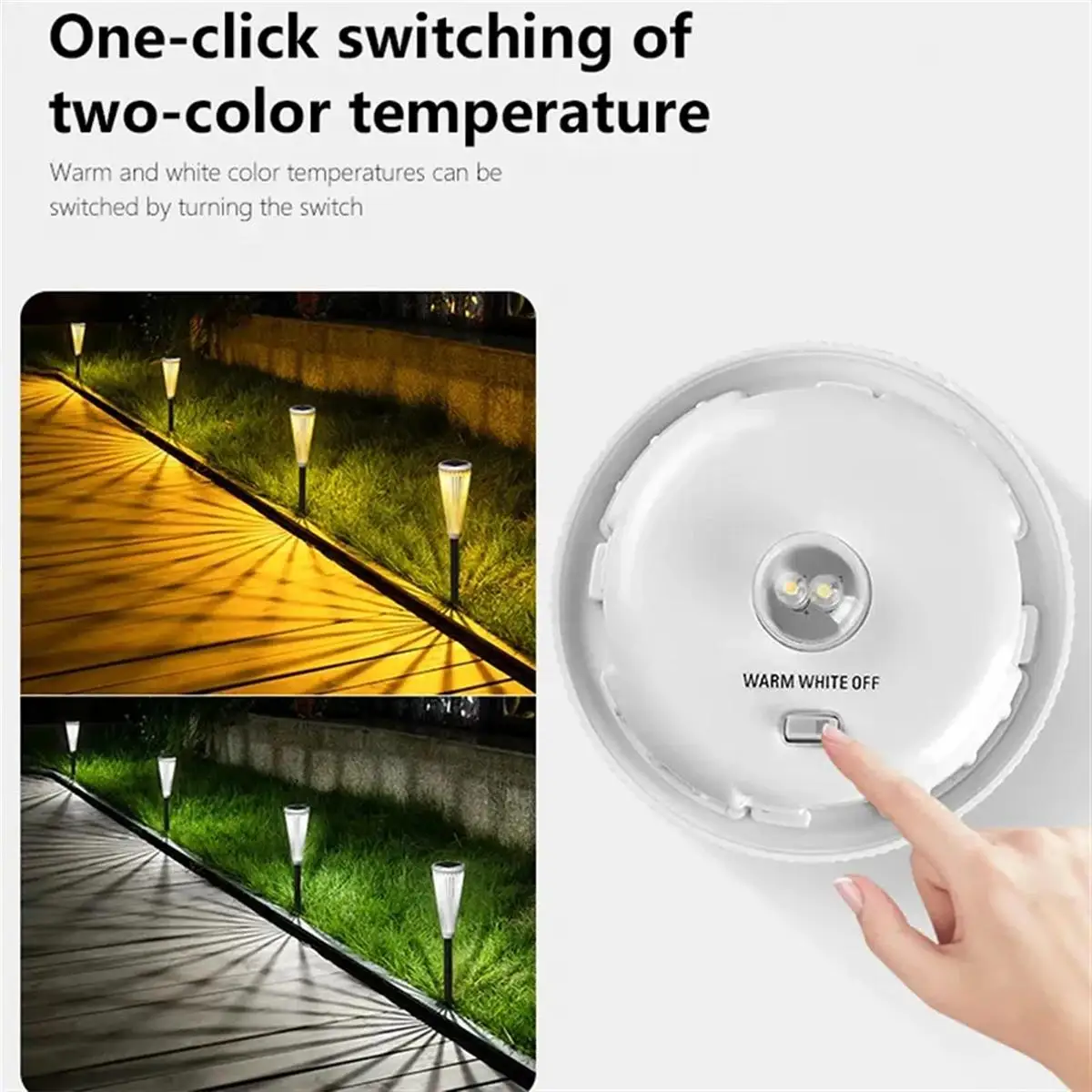 Solar Pathway Lights Dual Color Lamp Outdoor Cool Stake Decor Off On Automatic Powered Light Driveway Lighting Walkway Landscape