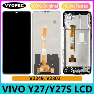 Bilashmart LCD Display Touch Screen Digitizer Assembly Replacement Repair Parts Vivo Y27 With Frame V2249 V2302 y27s Pantalla