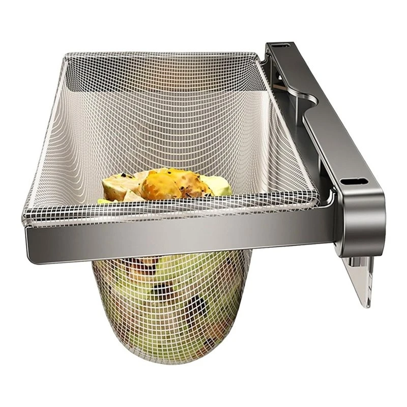 ABZL Kitchen Sink Drain Strainer With 50Pcs Filter Mesh Bag, Folding Catcher For Food Waste Baskets