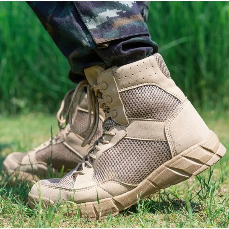 

Мужские летние дышащие сверхлегкие ботинки, рабочая обувь, уличная походная обувь для бега в пустыне, тренировочные ботинки, мужские кроссовки 38-45