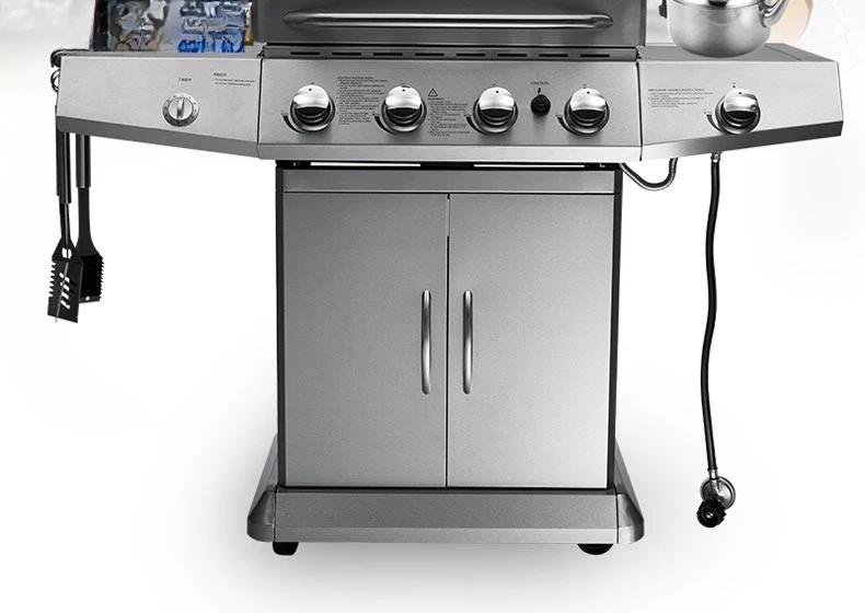 

Garden stainless steel barbecue grill gas outdoor villa barbecue grill gas charcoal dual purpose