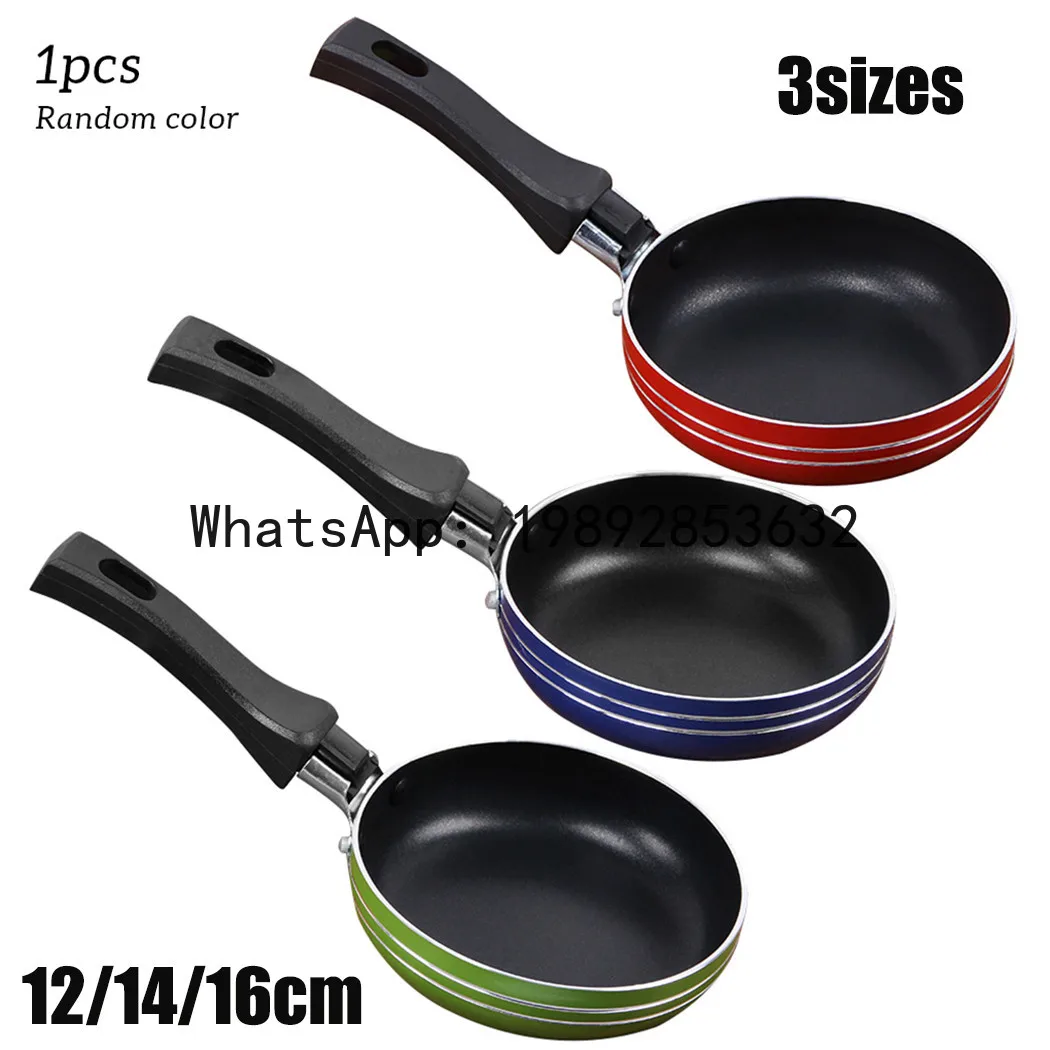 12cm/14cm/16/18cm Mini Frying Pan Non-Stick Steel Frypan Pot Saucepan Random Color For Cookware Kitchen Cookware
