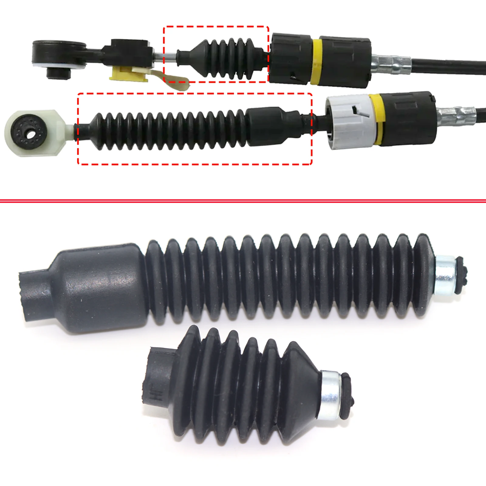 Para Ford Focus Fiesta Fusion 2002 2004 2008, Cable de cambio de caja de cambios Manual, palanca de cambios, extremo de articulación, varilla de polaina, manga de conexión