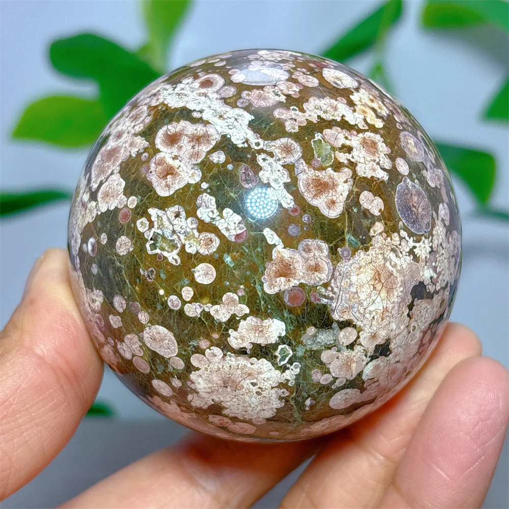 

Sakura Jasper Agate Sphere Crystal Natural Stone Quartz Stone Minerals Home Decoration Reiki Vitality Energy Healing Luck Love