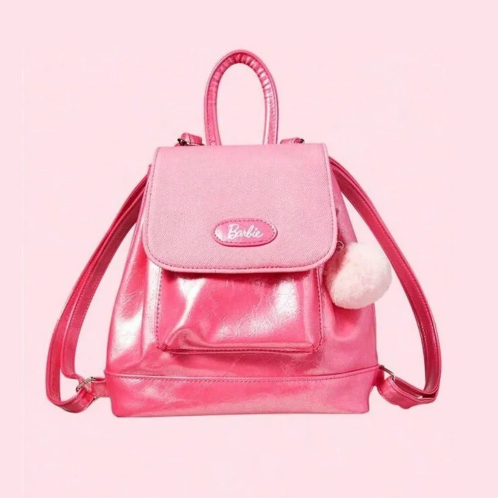 حقيبة كتف عصرية من سلسلة باربي دايليت شاين، تخزين محمول للمكياج، حقيبة ظهر من جلد البولي يوريثان، تخزين العناصر الصغيرة، هدية للنساء