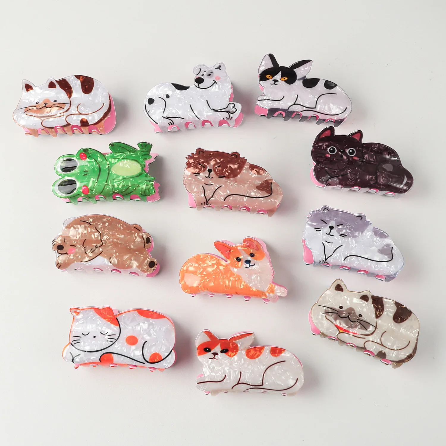 YHJ Fat Cat and His Friends Hair Claw Cute Animals Hair Claw Clip Crab Hair Accessories for Women Girls