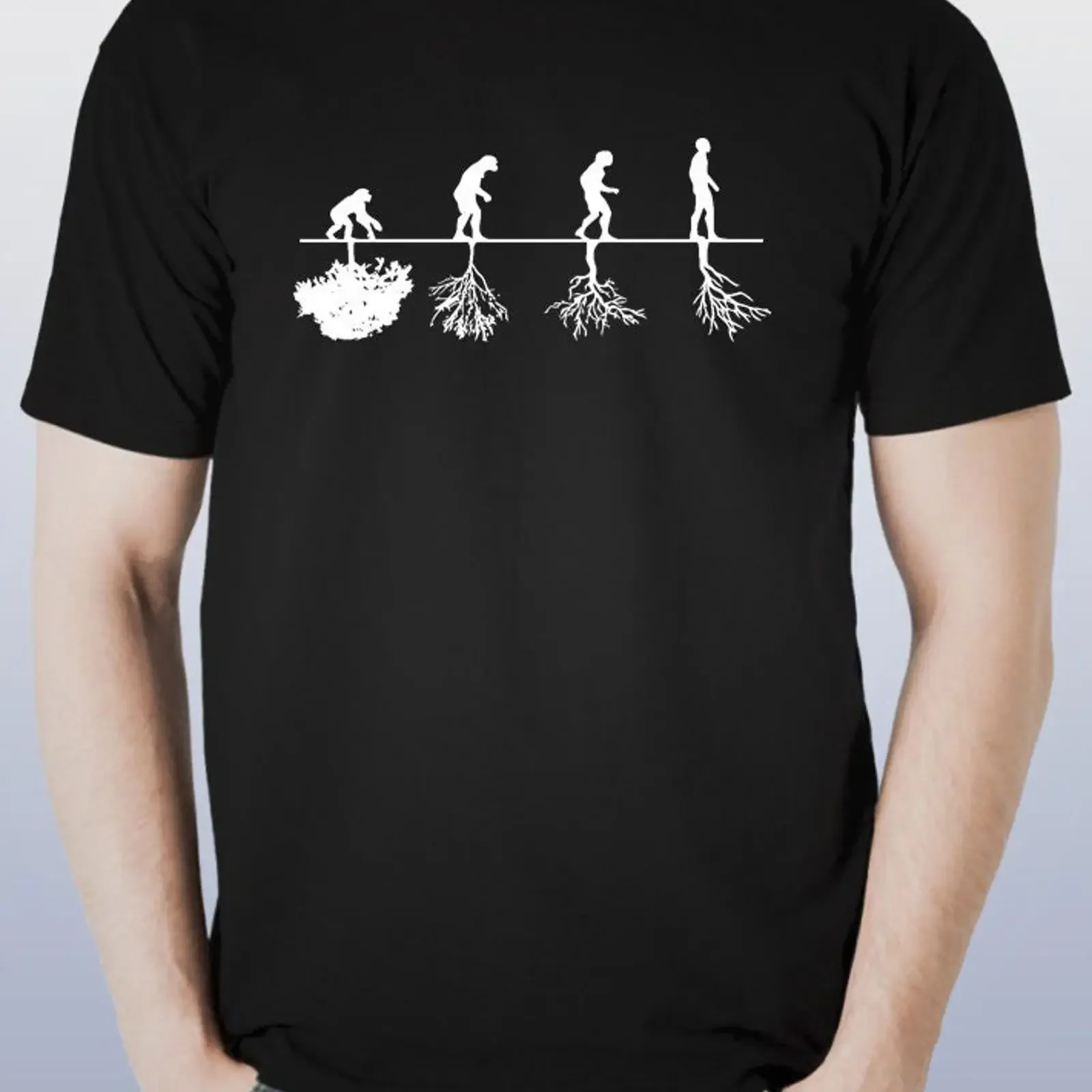 Darwin amp 39 s Evolution T-shirt Funny Science vintage lavé respirant élégant graphique homme polyvalent doux