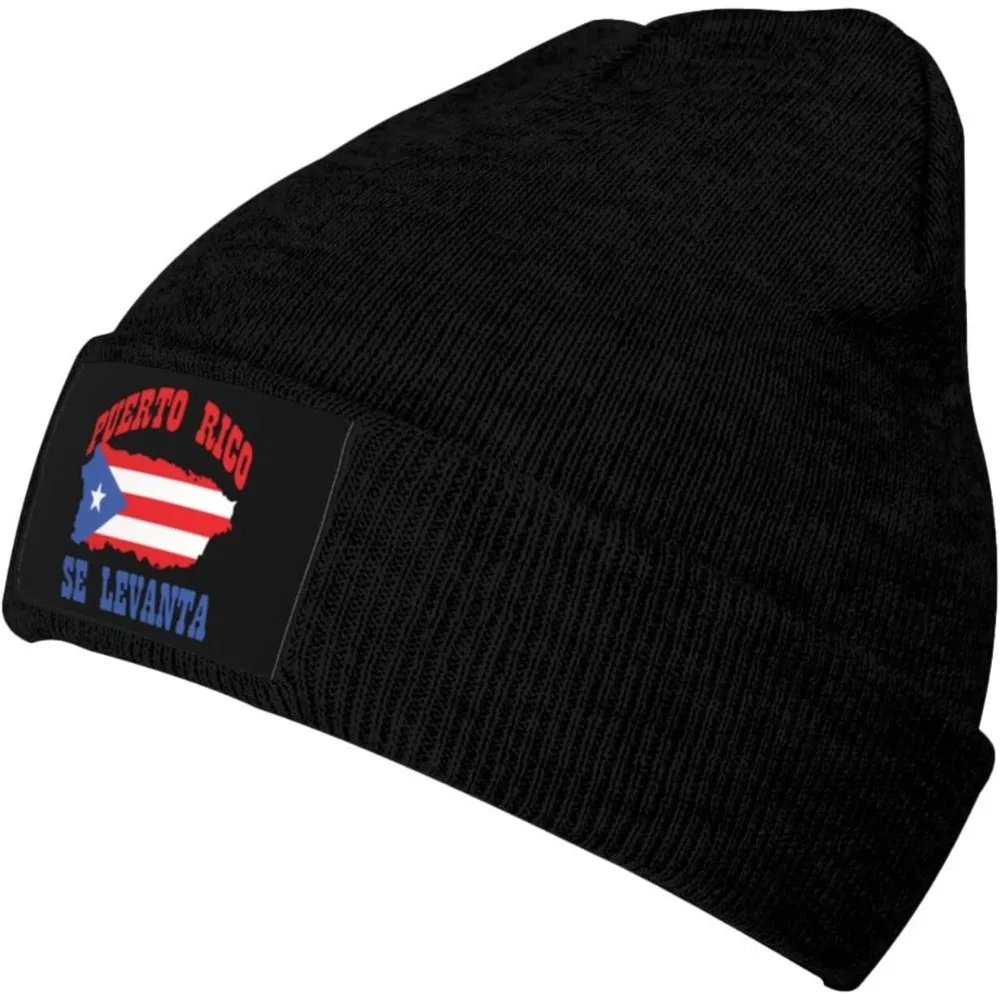 Puerto Rico Flag Daily Beanie Hat Unisex Warm Cuff Ski Skull Caps Winter Knit Hat Cap for Men Women