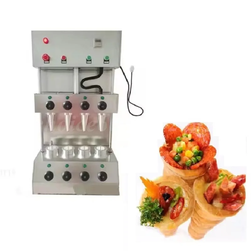 

Hot Selling Automatic Pizza Cone Machine 4 Heads Biscuit Pizza Cone Making Machine Ice Cream Cone Maker For Sale Cone Pizza Oven