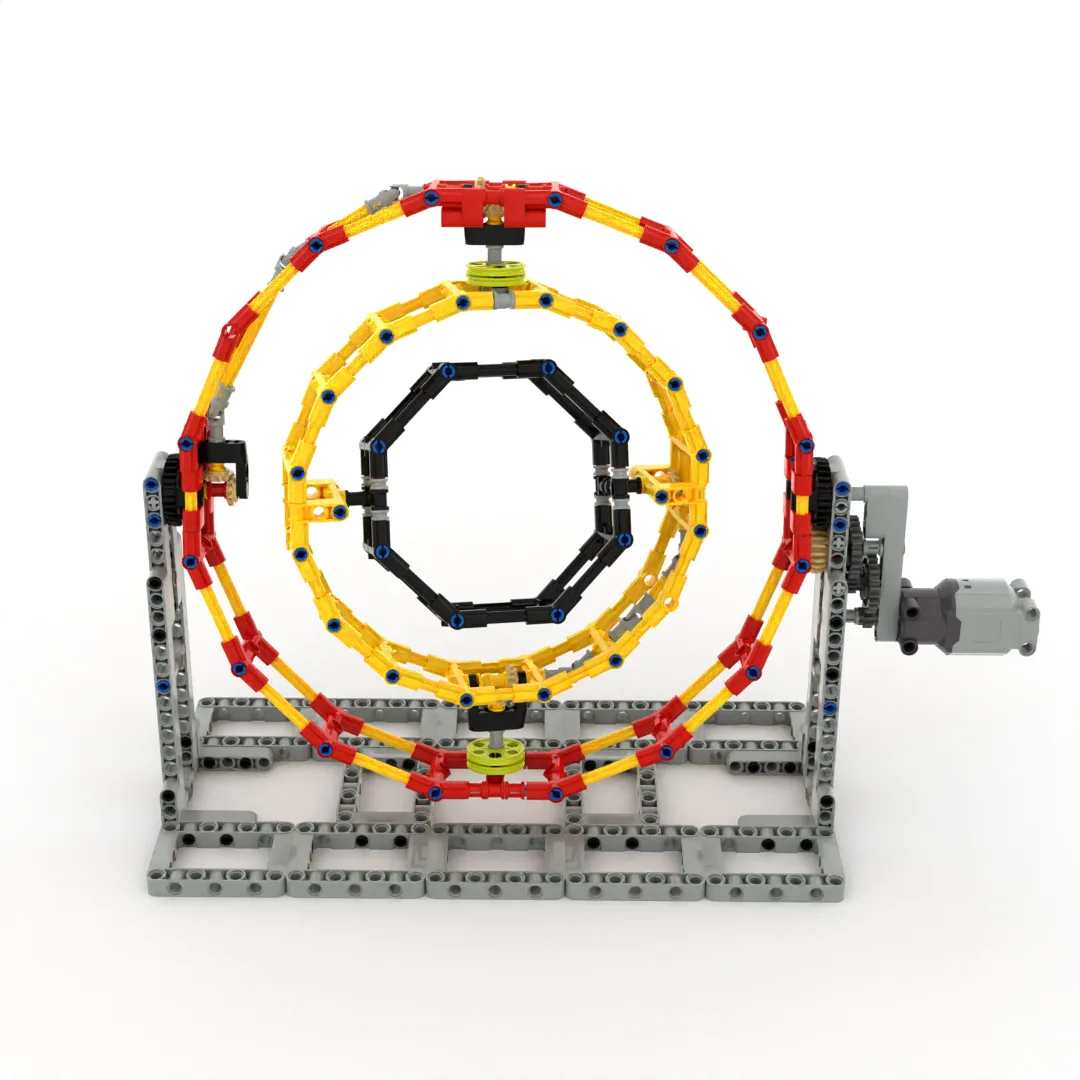 MOC STEM Technological Building Blocks Rotation 3 Layers Ring Science Toys For Student Antistress Assembly Teaching Aid Bricks