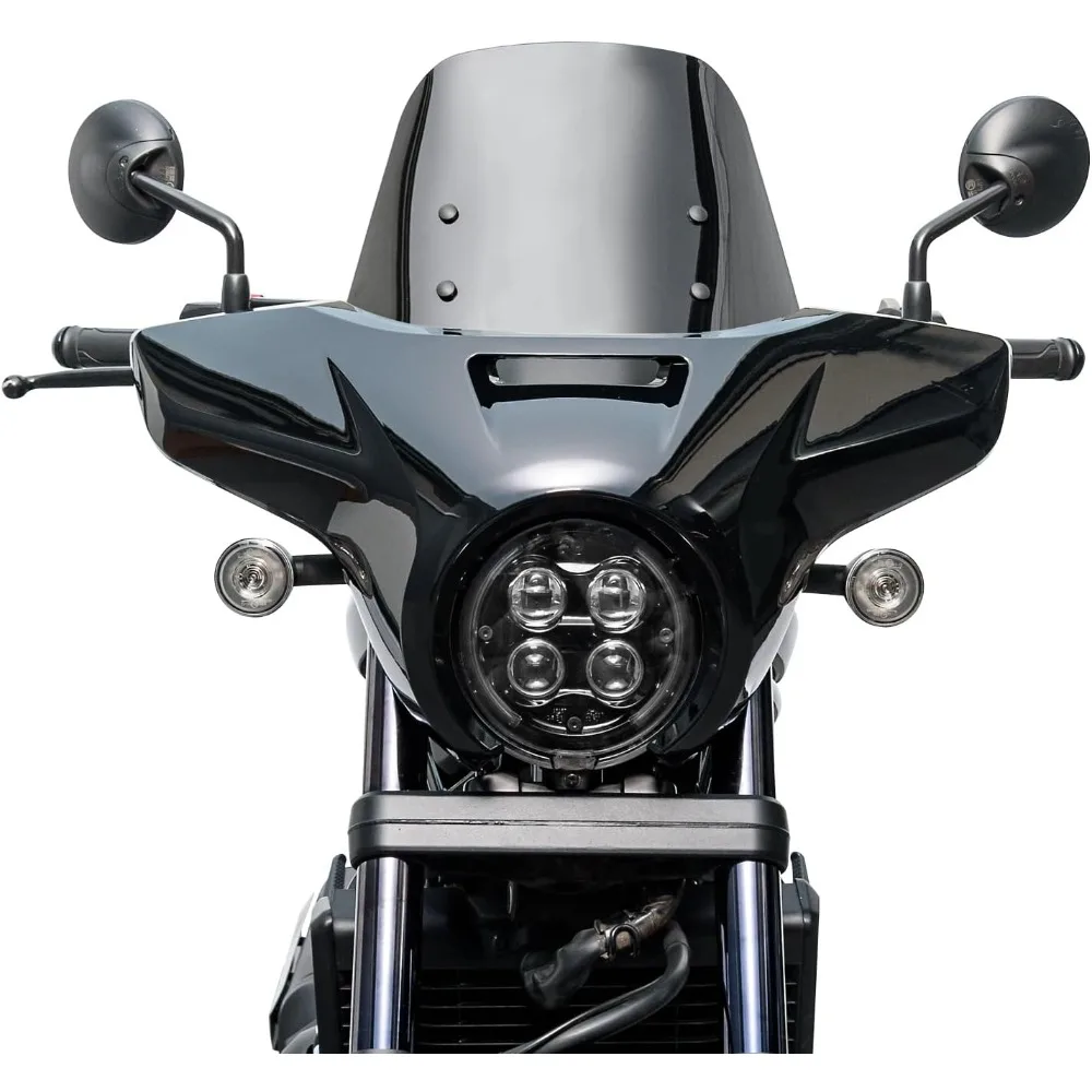 

motorcycle headlight fairing cover with 9.75" windshield for rebel cmx1100 cmx 1100 2021-2025 front headlamp cowl mask visor win