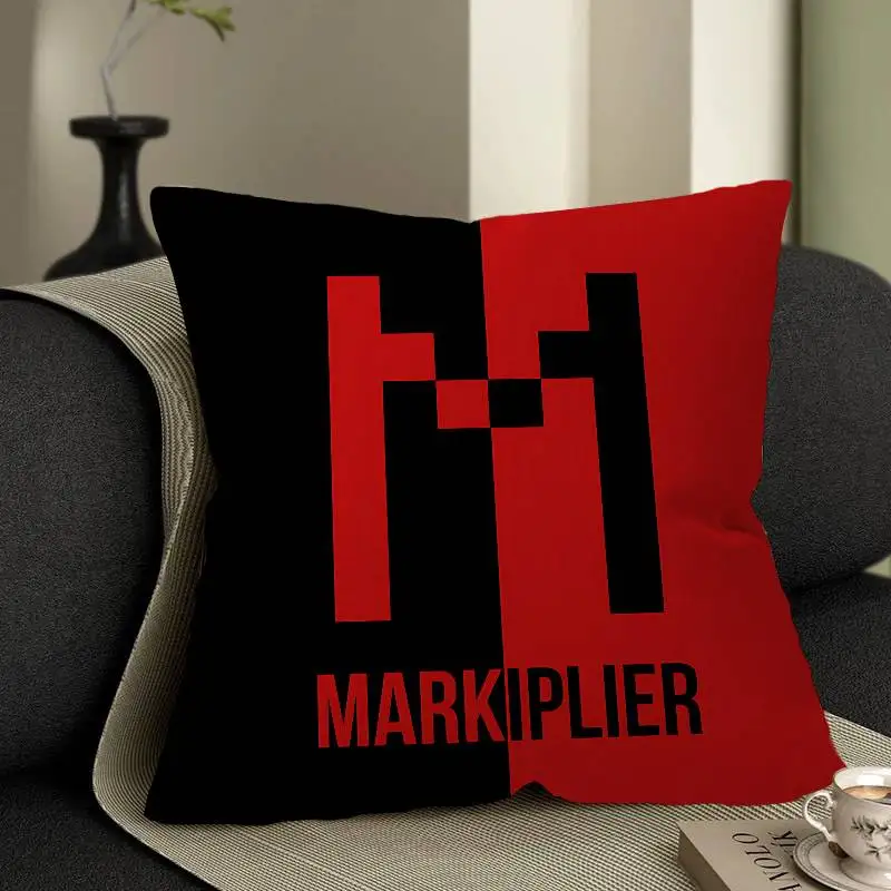 Markiplier Logo Cushion Cover Inches Farmhouse Decor Home Throw Pillow Covers for Couch Decorations