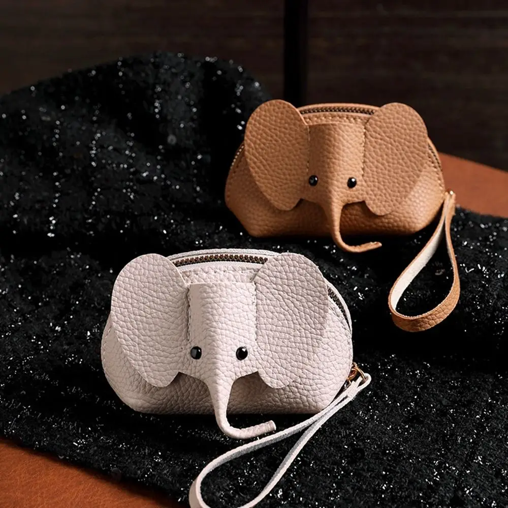 Bag Elephant With Key Ring PU Leather Zipper Change Purses Small Purse Wallets Card Holder Korean Money Bag Women Coin Purse