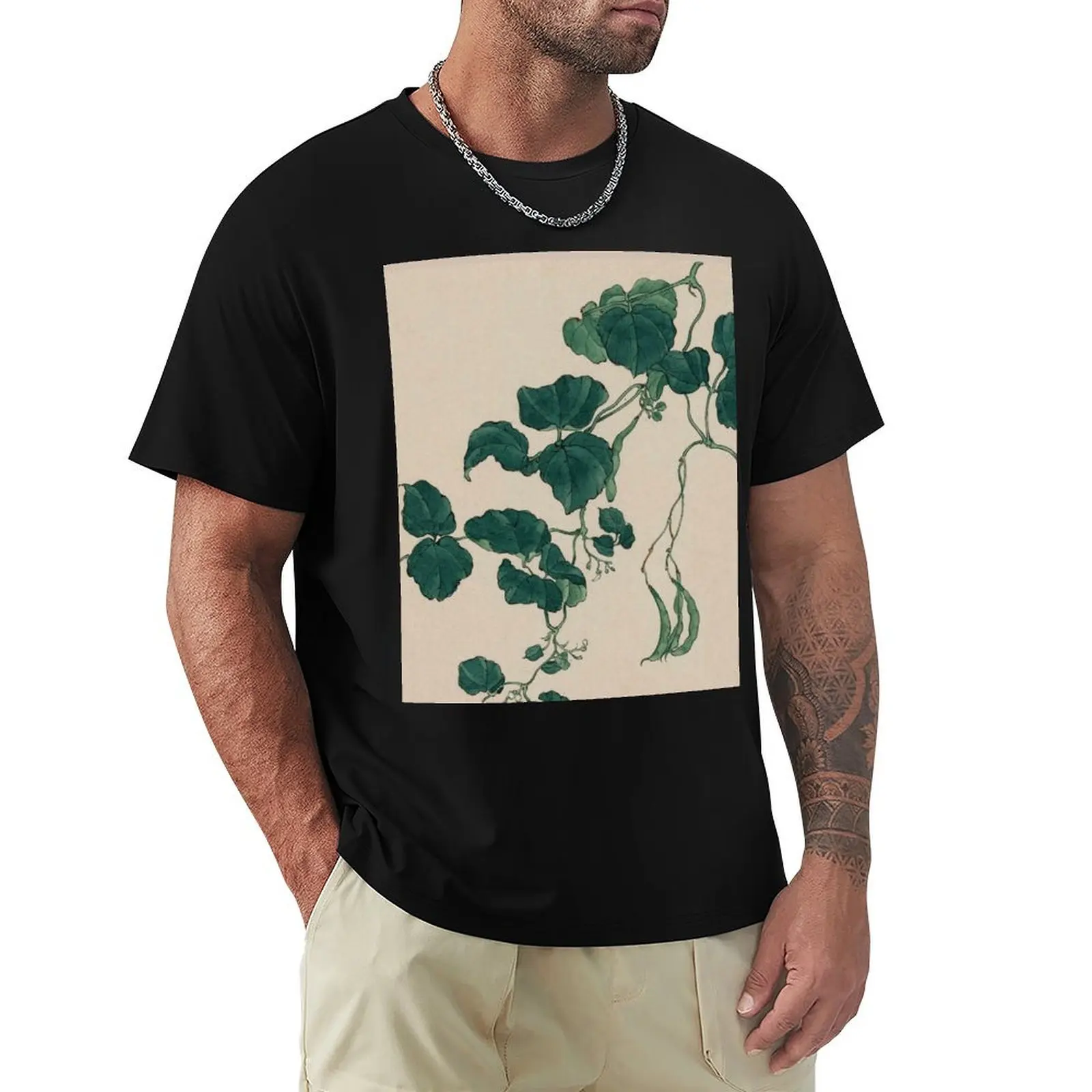 Japanese style art.Bean tree plant T-Shirt Creative Graphic Tee Shirt