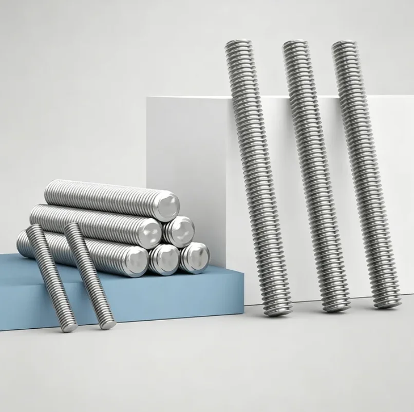 1-10pcs M8 M10 Threaded Rod 304 Stainless Steel Screw Fully Metric Headless Bolt Thread Stud Rods Screws Length 30-800mm