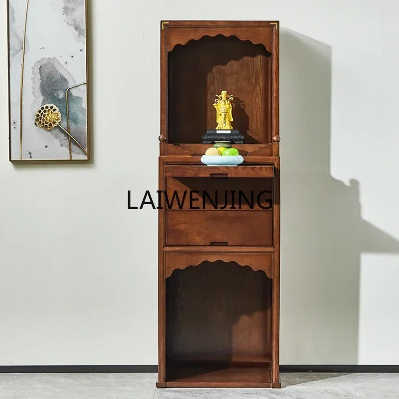 SGF solid wood double-layer Buddhist niche Guanyin God of Wealth is dedicated to the Taiwan God Cabinet for home use