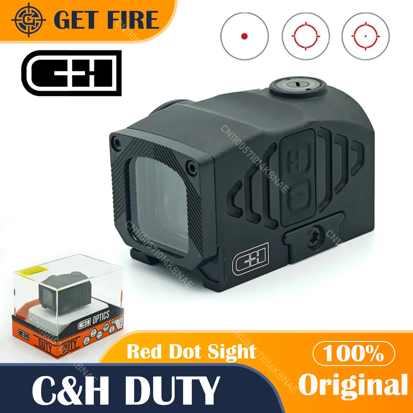 C&H DUTY Multi-Reticle Red Dot Reflex Sight Tactical 3 MOA Waterproof Aluminum Shockproof  Red Dot Footprint Shake to Wake