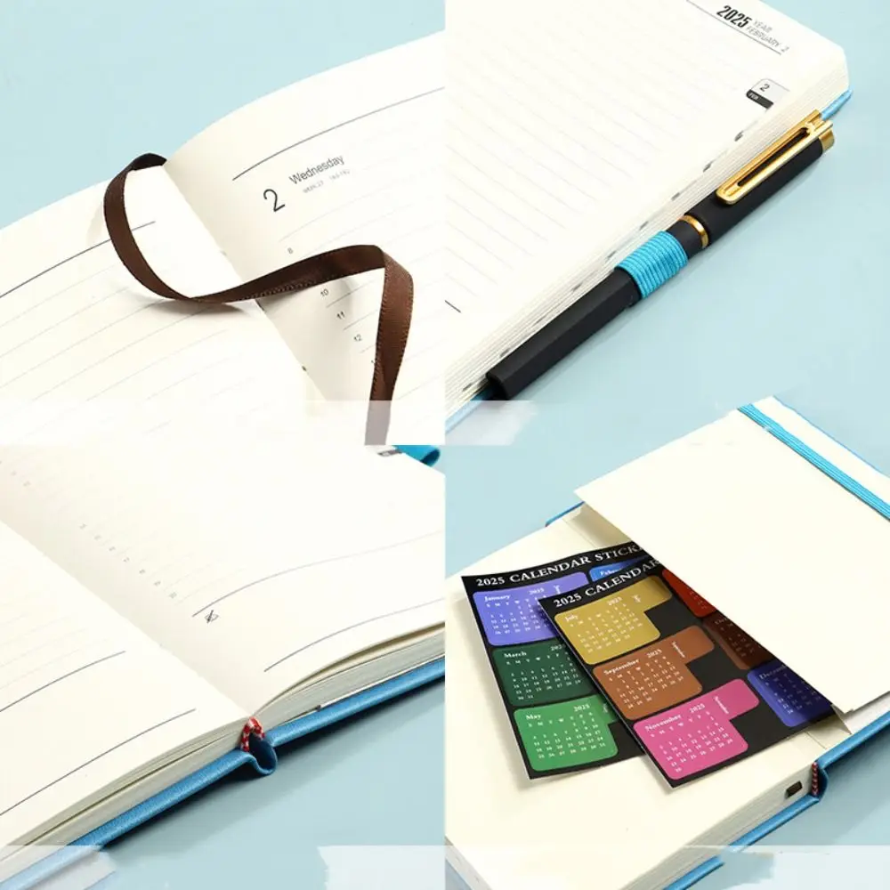 A5 Блокнот-планировщик на 2025 год, 176 страниц, бумага, блокнот-планировщик на 12 месяцев, портативный простой журнал на 2025 год, ежедневник