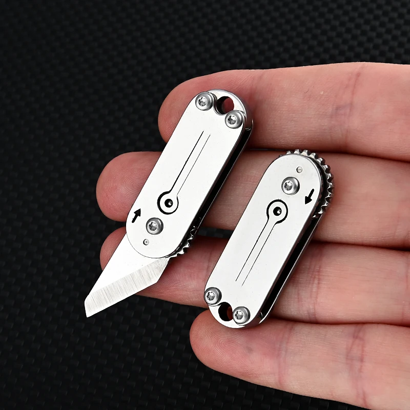 Stainless Steel Mini Knife Portable Pocket Knife Sharp Blade Gear Small Knife Keychain Pendant Unpacking Express Box Hand Tools