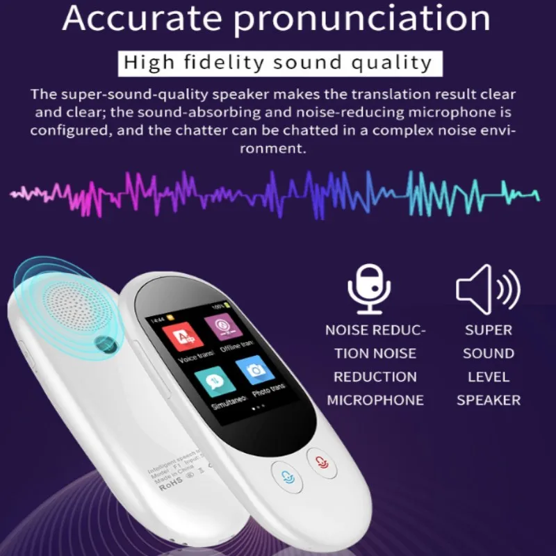 F1A Intelligent Language Translator 2.4-inch Screen Supports Photo Recording Translation 18 Offline Translations for Travel