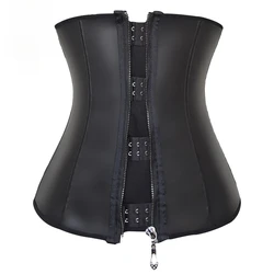 modeling strap Zipper waist trainer corset latex waist cincher underbust body shapewear women slimming sheath belly girdle fajas