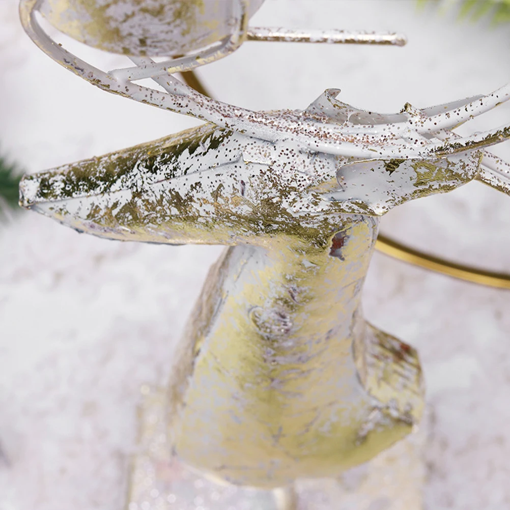 

Elegant Reindeer Candlestick Iron Art Christmas Table Holder Sturdy Design for Holiday Mantle and Fireplace S