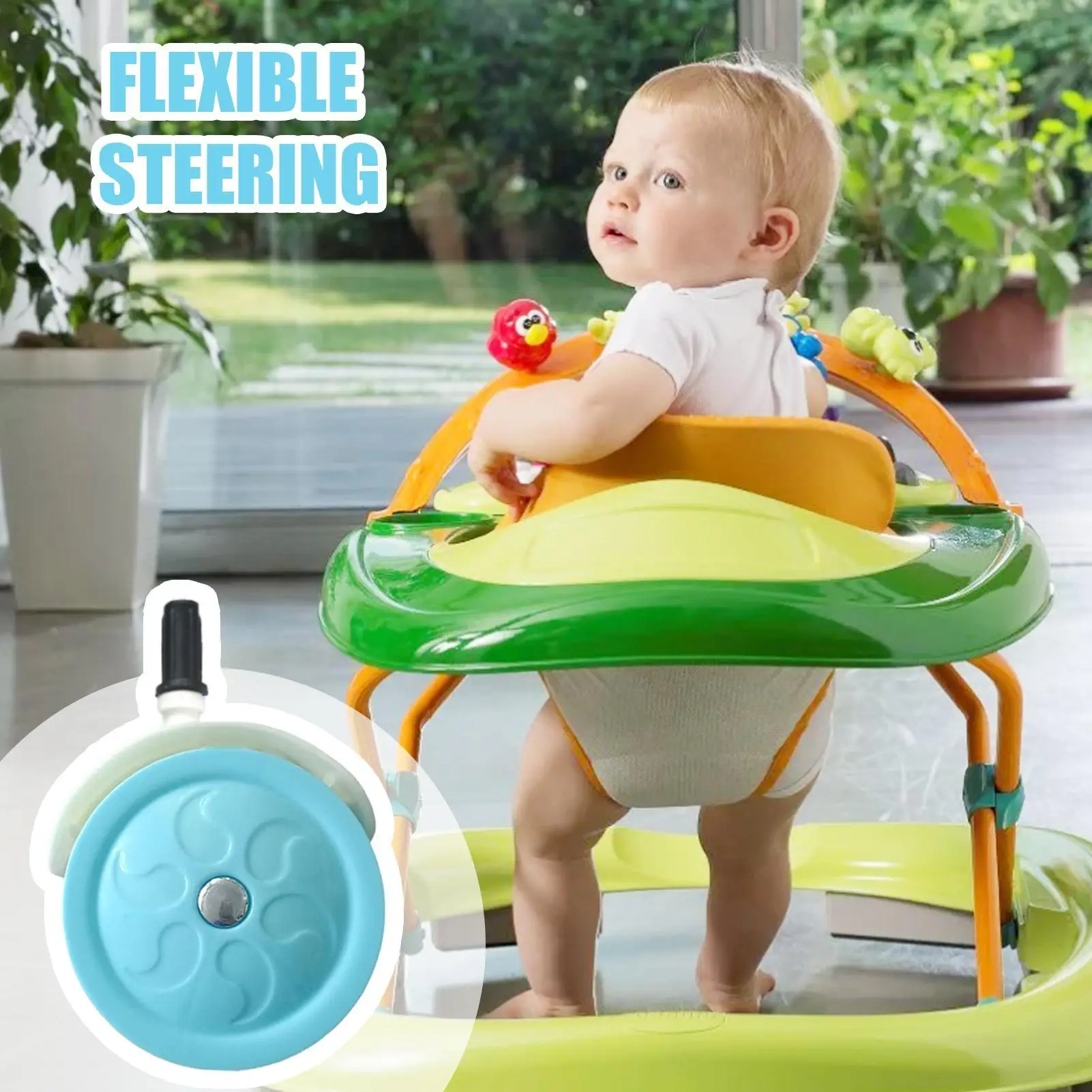 

Stroller Wheels Flexible Walker Casters 4 Pieces Stroller Swivel Casters For Baby Tricycle Walker Living Room Outdoor Pushchair