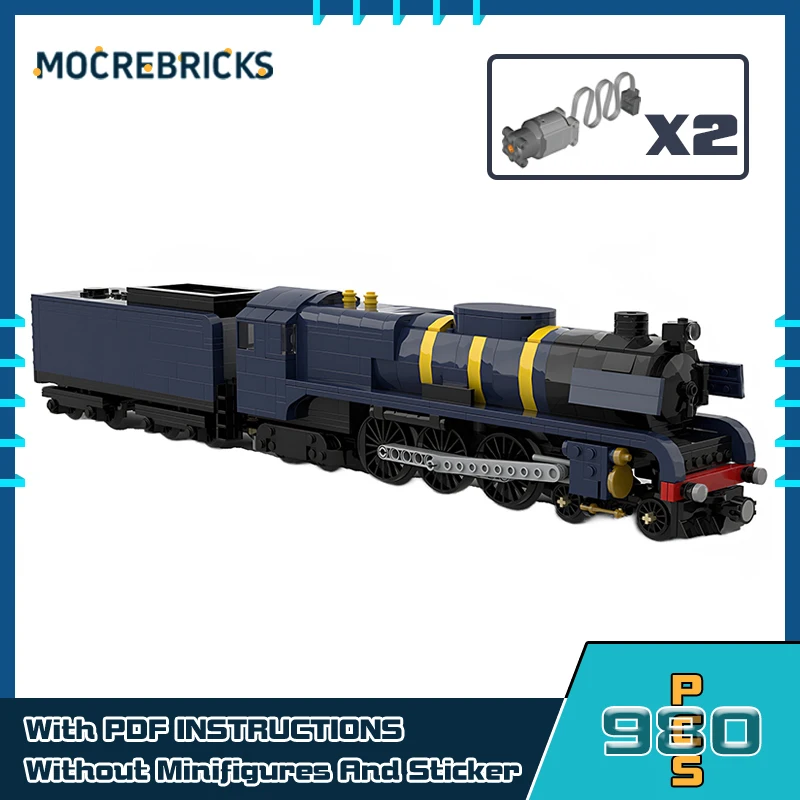 

Classic Bricks Steam Locomotive Model MOC Freight Train Carriages Building Blocks Educational Toys Children's Christmas Gift