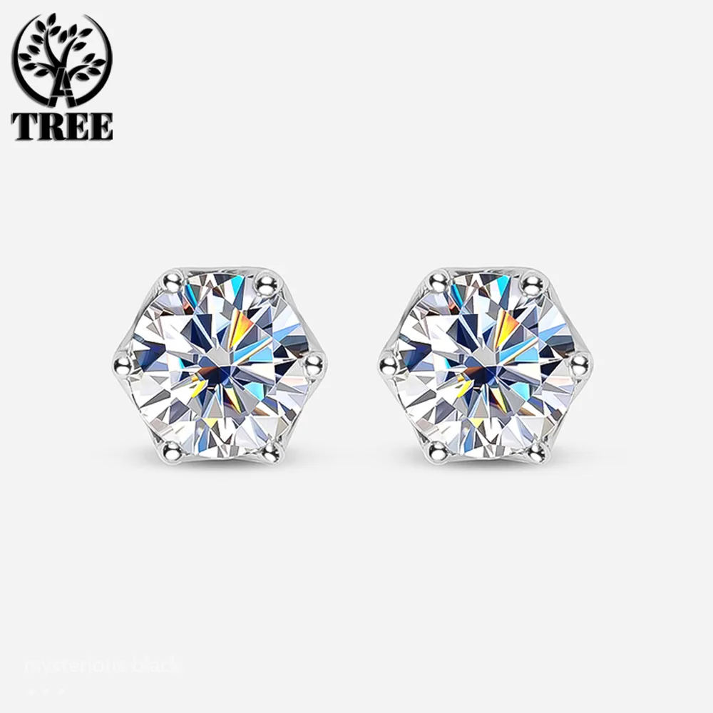 

ALITREE 0.5ct 1ct D Color Moissanite Earring with GRA Certificate S925 Sterling Sliver Stud Earrings for Women Fine Jewelry