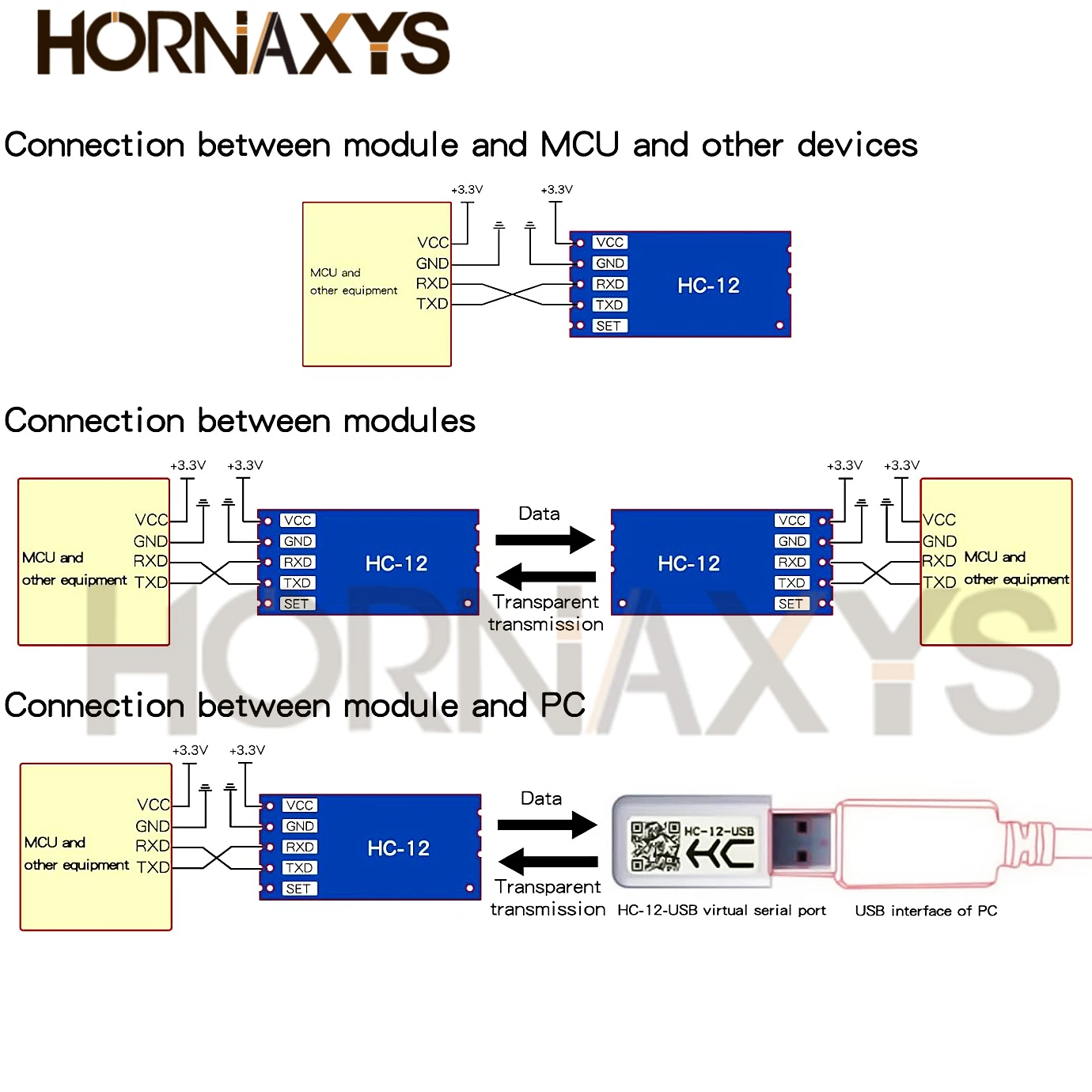 1-10pcs/ HC-12 SI4438 wireless microcontroller serial, 433 long-range, 1000M with antenna for Bluetooth New