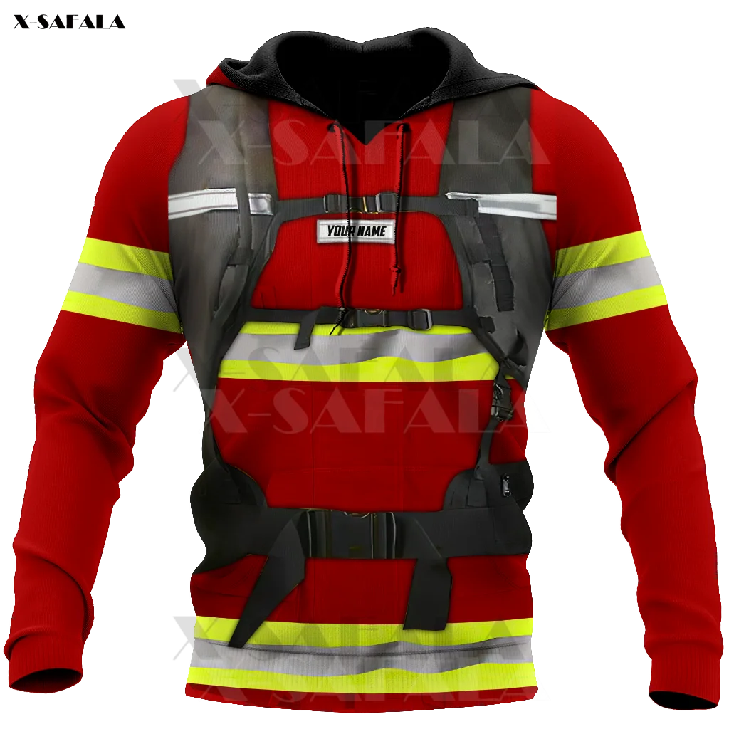 Silent Warrior Firefighter 3D Printed Zipper Hoodie Men Pullover Sweatshirt Hooded Jersey Tracksuits Outwear Coat Casual