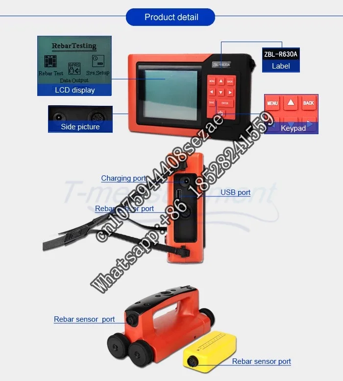 Taijia detection of reinforcing steel concrete rebar locator scanner covermeter scanned detector