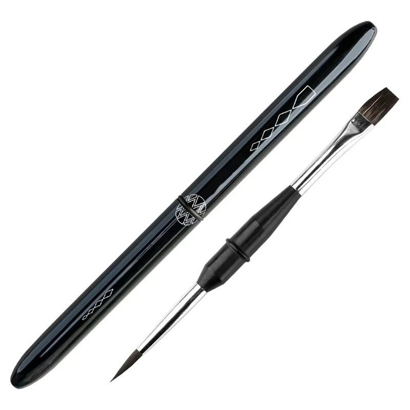 Watercolor Painting Brush Dual-Head Flat Round Travel Brush Portable For Artist For Art Supplies Fur