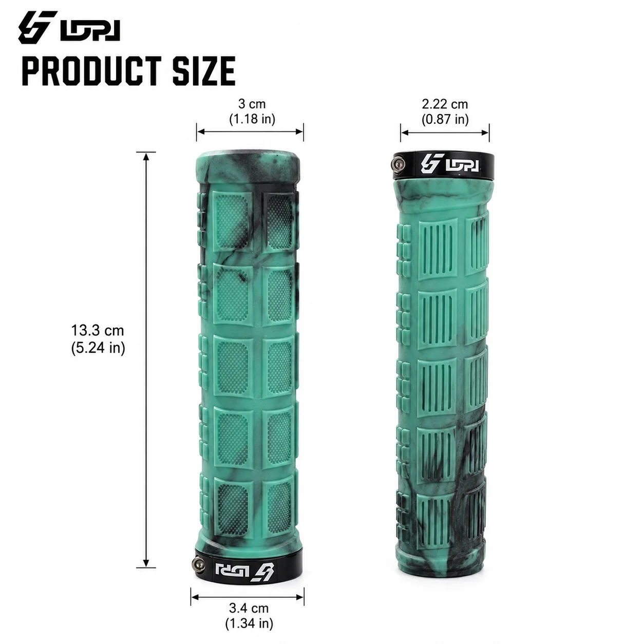 LDPJ seven color bicycle TPE grip, single-sided locking anti slip dual color mixed grip, comfortable grip