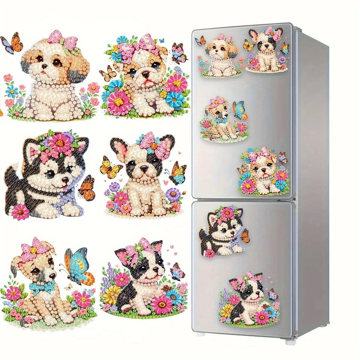 

Creative Magnetic Diamond Painting Fridge Magnet Iron Stone Children's Sticker Cartoon Animal Sparkling Art