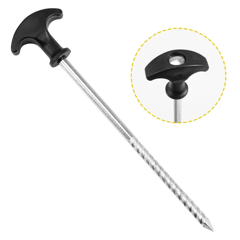 Outdoor portable threaded ground pegs, camping tent fixing nails, canopy beach windproof nails（Each 10 pieces）