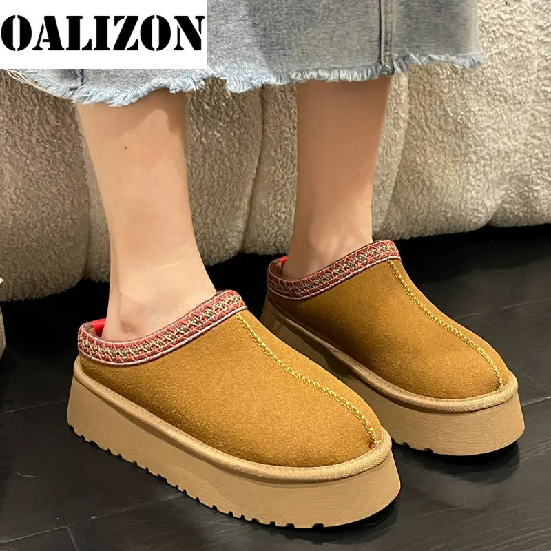 

Women Fur Flip Flops Platform Slippers Winter Shoes 2022 New Short Plush Casual Home Cotton Shoes Warm Flats Boots Mules Zapatos